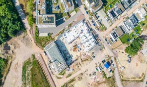 Luftbild auf Baustelle im Neubaugebiet Trier-Castelnau Mattheis 